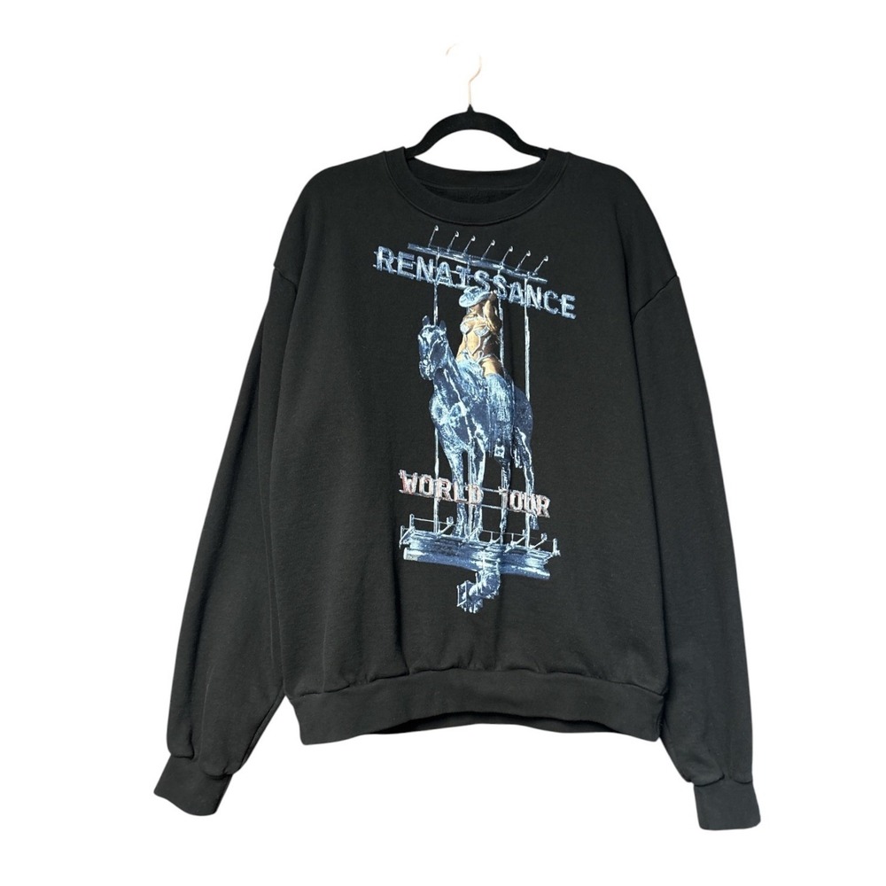 Beyoncé Official Renaissance World Tour 2023 Crewneck Sweatshirt Black L
